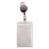 Resealable ID Badge Holders with 30" Cord Reel, Vertical, Frosted 3.68" x 5" Holder, 2.5" x 4" Insert, 10/Pack2