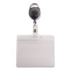 Resealable ID Badge Holders with 30" Cord Reel, Horizontal, Frosted 4.13" x 3.75" Holder, 3.75" x 2.63" Insert, 10/Pack2