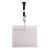 Resealable ID Badge Holders, J-Hook and 36" Lanyard, Horizontal, Frosted 4.13" x 3.75" Holder, 3.88" x 2.63" Insert, 20/Pack2
