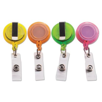 Deluxe Retractable ID Card Reel, 30" Extension, Assorted Colors, 20/Pack1