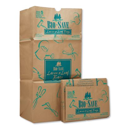 Lawn and Leaf Bags, 30 gal, 16" x 35", Kraft, 50 Bags1