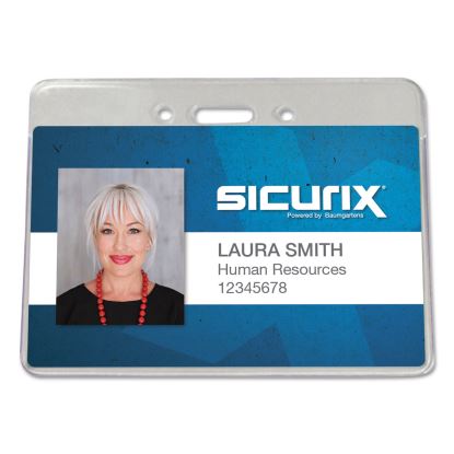 Sicurix Proximity Badge Holder, Horizontal, 4w x 3h, Clear, 50/Pack1
