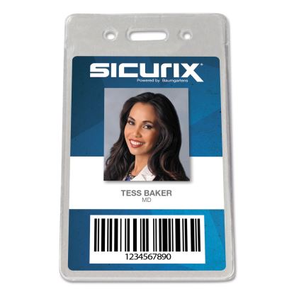 Sicurix Proximity Badge Holder, Vertical, 2 1/2w x 4 1/2h, Clear, 50/Pack1