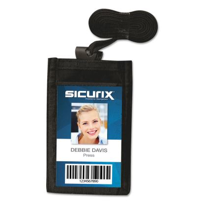 Sicurix ID Neck Pouch, Vertical, 3 x 4 3/4, Black1