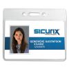 SICURIX Badge Holder, Horizontal, 2.13 x 3.38, Clear, 12/Pack2