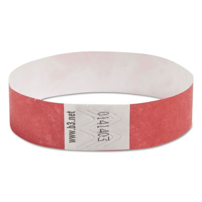 Security Wristbands, Sequentially Numbered, 10" x 0.75", Red, 100/Pack1
