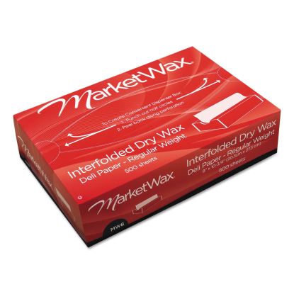 MarketWax Interfolded Dry Wax Deli Paper, 8 x 10.75, White, 500/Box, 12 Boxes/Carton1