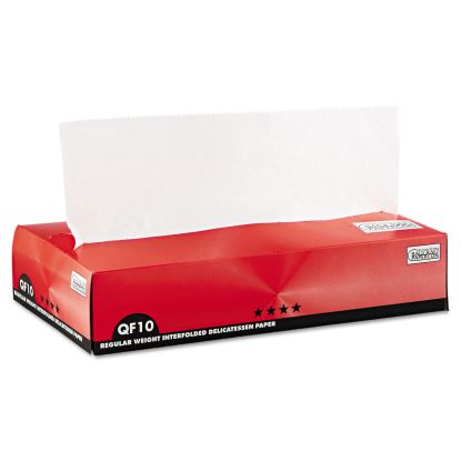 QF10 Interfolded Dry Wax Deli Paper, 10 x 10.25, White, 500/Box, 12 Boxes/Carton1