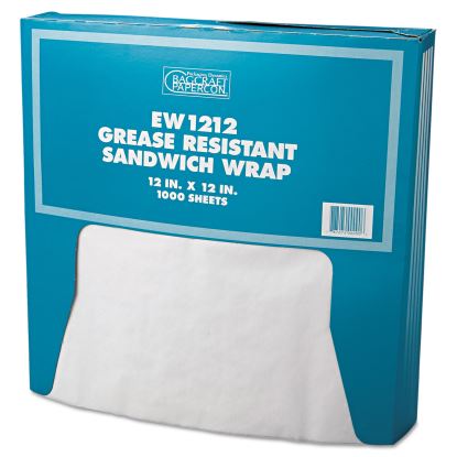 Grease-Resistant Paper Wraps and Liners, 12 x 12, White, 1,000/Box, 5 Boxes/Carton1