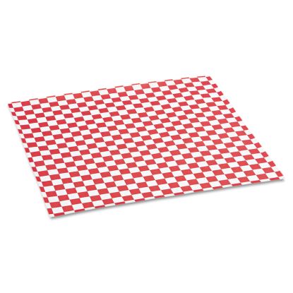 Grease-Resistant Paper Wraps and Liners, 12 x 12, Red Check, 1,000/Box, 5 Boxes/Carton1