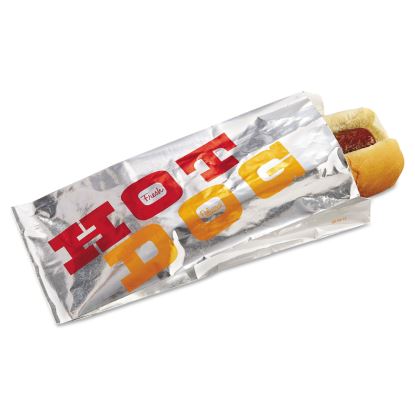 Foil Single-Serve Bags, 3.5" x 8.5", White/"Hot Dog", 1,000/Carton1