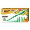 Brite Liner Highlighter, Fluorescent Green Ink, Chisel Tip, Green/Black Barrel, Dozen2
