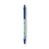 Ecolutions Clic Stic Ballpoint Pen, Retractable, Medium 1 mm, Blue Ink, Clear Barrel, Dozen1