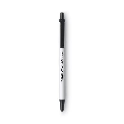 Clic Stic Ballpoint Pen, Retractable, Medium 1 mm, Black Ink, White Barrel, Dozen1