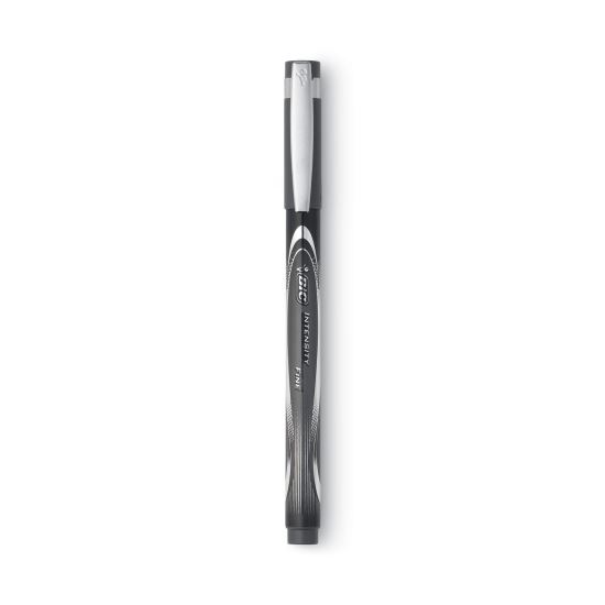 Intensity Porous Point Pen, Stick, Fine 0.5 mm, Black Ink, Black Barrel, Dozen1