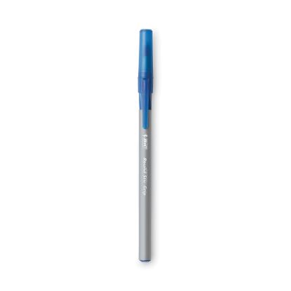 Round Stic Grip Xtra Comfort Ballpoint Pen, Stick, Fine 0.8 mm, Blue Ink, Gray/Blue Barrel, Dozen1