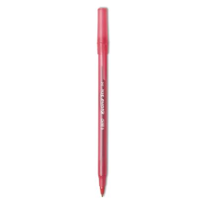 Round Stic Xtra Life Ballpoint Pen, Stick, Medium 1 mm, Red Ink, Translucent Red Barrel, Dozen1