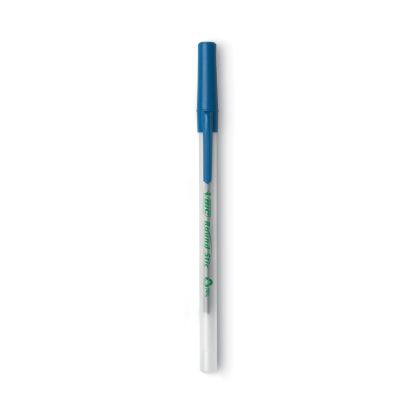 Ecolutions Round Stic Ballpoint Pen Value Pack, Stick, Medium 1 mm, Blue Ink, Clear Barrel, 50/Pack1