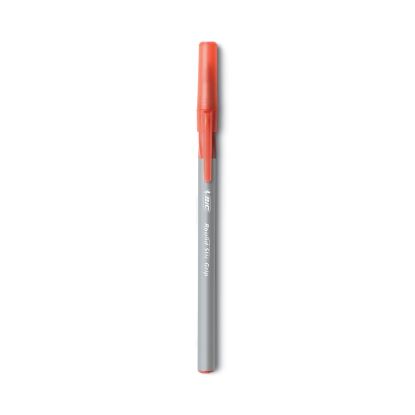 Round Stic Grip Xtra Comfort Ballpoint Pen, Easy-Glide, Stick, Medium 1.2 mm, Red Ink, Gray/Red Barrel, Dozen1