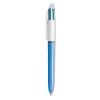 4-Color Multi-Function Ballpoint Pen, Retractable, Medium 1 mm, Black/Blue/Green/Red Ink, Blue Barrel1