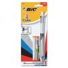 4-Color 3 + 1 Multi-Color Ballpoint Pen/Pencil, Retractable, 1 mm Pen/0.7 mm Pencil, Black/Blue/Red Ink, Gray/White Barrel2