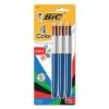 4-Color Multi-Color Ballpoint Pen, Retractable, Medium 1 mm, Black/Blue/Green/Red Ink, Blue Barrel, 3/Pack2