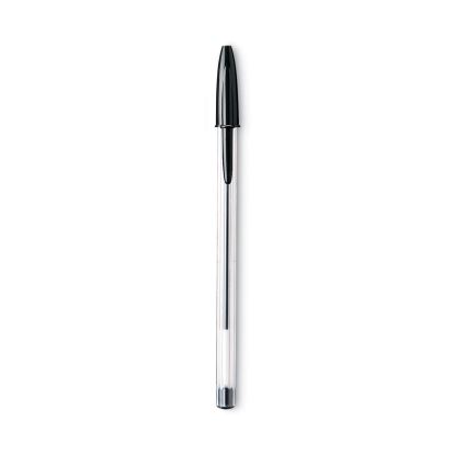 Cristal Xtra Smooth Ballpoint Pen, Stick, Medium 1 mm, Black Ink, Clear Barrel, Dozen1