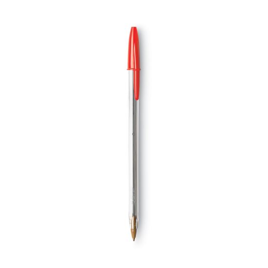 Cristal Xtra Smooth Ballpoint Pen, Stick, Medium 1 mm, Red Ink, Clear Barrel, Dozen1