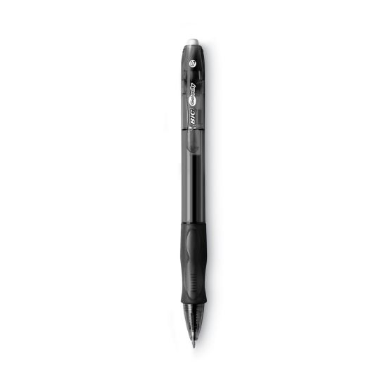 Gel-ocity Gel Pen, Retractable, Medium 0.7 mm, Black Ink, Translucent Black Barrel, Dozen1