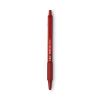 Soft Feel Ballpoint Pen, Retractable, Medium 1 mm, Red Ink, Red Barrel, Dozen1