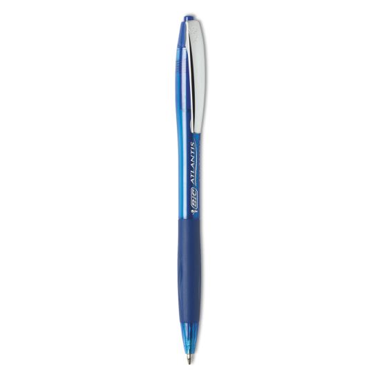 GLIDE Ballpoint Pen, Retractable, Medium 1 mm, Blue Ink, Blue Barrel, Dozen1