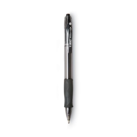 GLIDE Bold Ballpoint Pen, Retractable, Bold 1.6 mm, Black Ink, Smoke Barrel, Dozen1