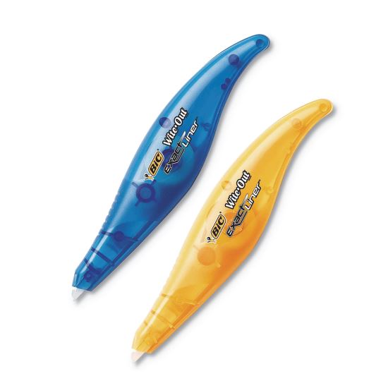 Wite-Out Brand Exact Liner Correction Tape, Non-Refillable, Blue/Orange, 1/5" x 236", 2/Pack1