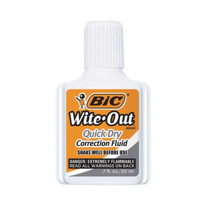 Wite-Out Quick Dry Correction Fluid, 20 mL Bottle, White, Dozen1
