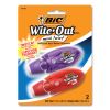 Wite-Out Mini Twist Correction Tape, Non-Refillable, Blue/Fuchsia Applicators 0.2" x 314", 2/Pack2