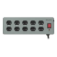 Metal SurgeMaster Surge Protector, 10 Outlets, 15 ft Cord, 885 Joules, Dark Gray1