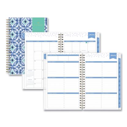 Day Designer Tile Weekly/Monthly Planner, Tile Artwork, 8 x 5, Blue/White Cover, 12-Month (Jan to Dec): 20231