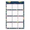 Day Designer Peyton Laminated Erasable Wall Calendar, Floral Artwork, 36 x 24, White/Navy Sheets, 12-Month (Jan-Dec): 20232