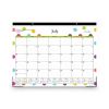 Teacher Dots Academic Desk Pad, 22 x 17, Black Binding, Clear Corners, 12-Month (July to June): 2021 to 20222