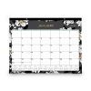 Baccara Dark Desk Pad, Baccara Dark Floral Artwork, 22 x 17, White/Black Sheets, Black Binding, Clear Corners, 20232