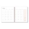 Joselyn Monthly Wirebound Planner, Joselyn Floral Artwork, 10 x 8, Pink/Peach/Black Cover, 12-Month (Jan to Dec): 20232