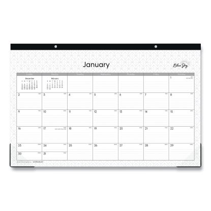 Enterprise Desk Pad, Geometric Artwork, 17 x 11, White/Gray Sheets, Black Binding, Clear Corners, 12-Month (Jan-Dec): 20231