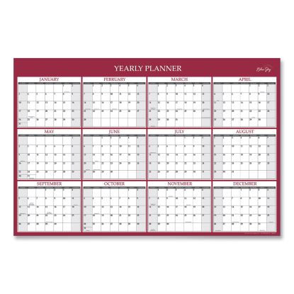 Classic Red Laminated Erasable Wall Calendar, Classic Red Artwork, 36 x 24, White/Red/Gray Sheets, 12-Month (Jan-Dec): 20231