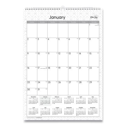 Enterprise Wall Calendar, Enterprise Geometric Artwork, 12 x 17, White/Gray Sheets, 12-Month (Jan to Dec): 20221