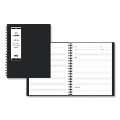 Aligned Business Notebook, 1 Subject, Meeting Notes Format, Narrow Rule, Black Cover, 11 x 8.5, 78 Sheets1
