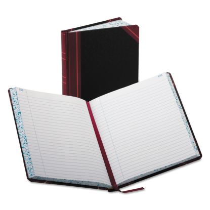 Account Record Book, Record-Style Rule, Black/Red/Gold Cover, 9.25 x 7.31 Sheets, 300 Sheets/Book1