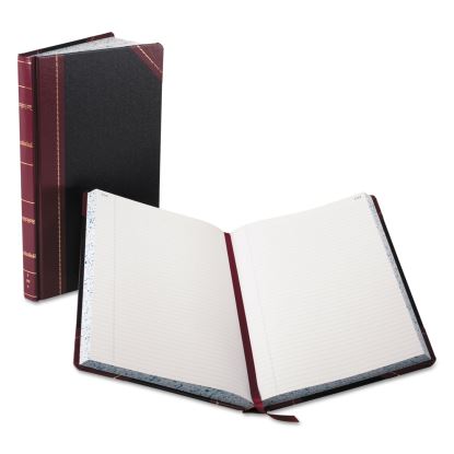 Record and Account Book, Custom Rule, Black/Red/Gold Cover, 13.75 x 8.38 Sheets, 300 Sheets/Book1
