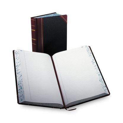 Account Record Book, Record-Style Rule, Black/Red/Gold Cover, 13.75 x 8.38 Sheets, 500 Sheets/Book1