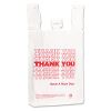 Plastic Thank-You T-Sack, 2 mil, 4" x 15", White, 2,000/Carton2