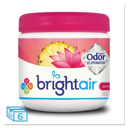 Super Odor Eliminator, Island Nectar and Pineapple, Pink, 14 oz Jar, 6/Carton1